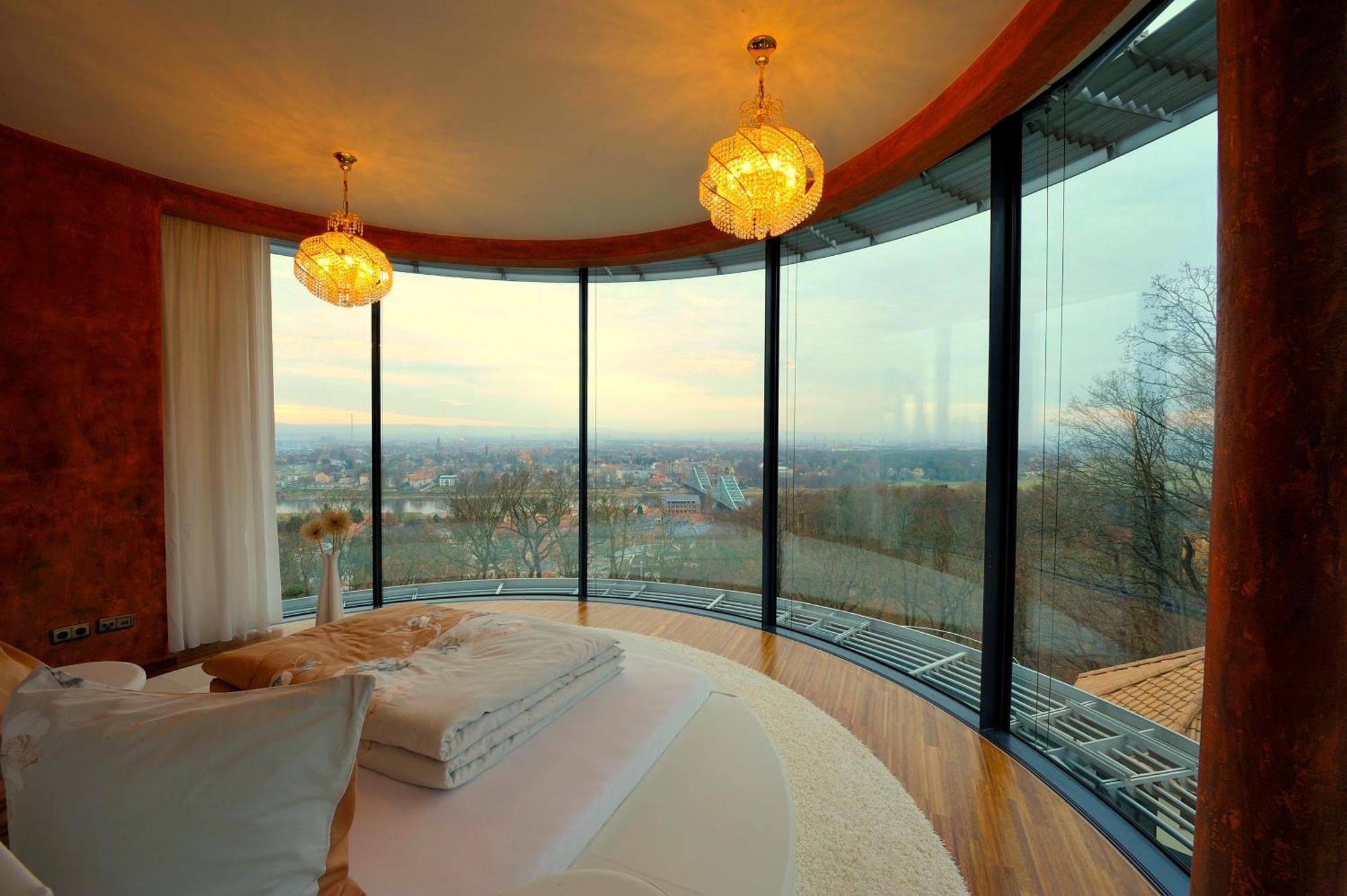 Villa Via Lapis - Panoramablick Ueber Dresden - Garten - Pool - Sauna - Luxus الغرفة الصورة
