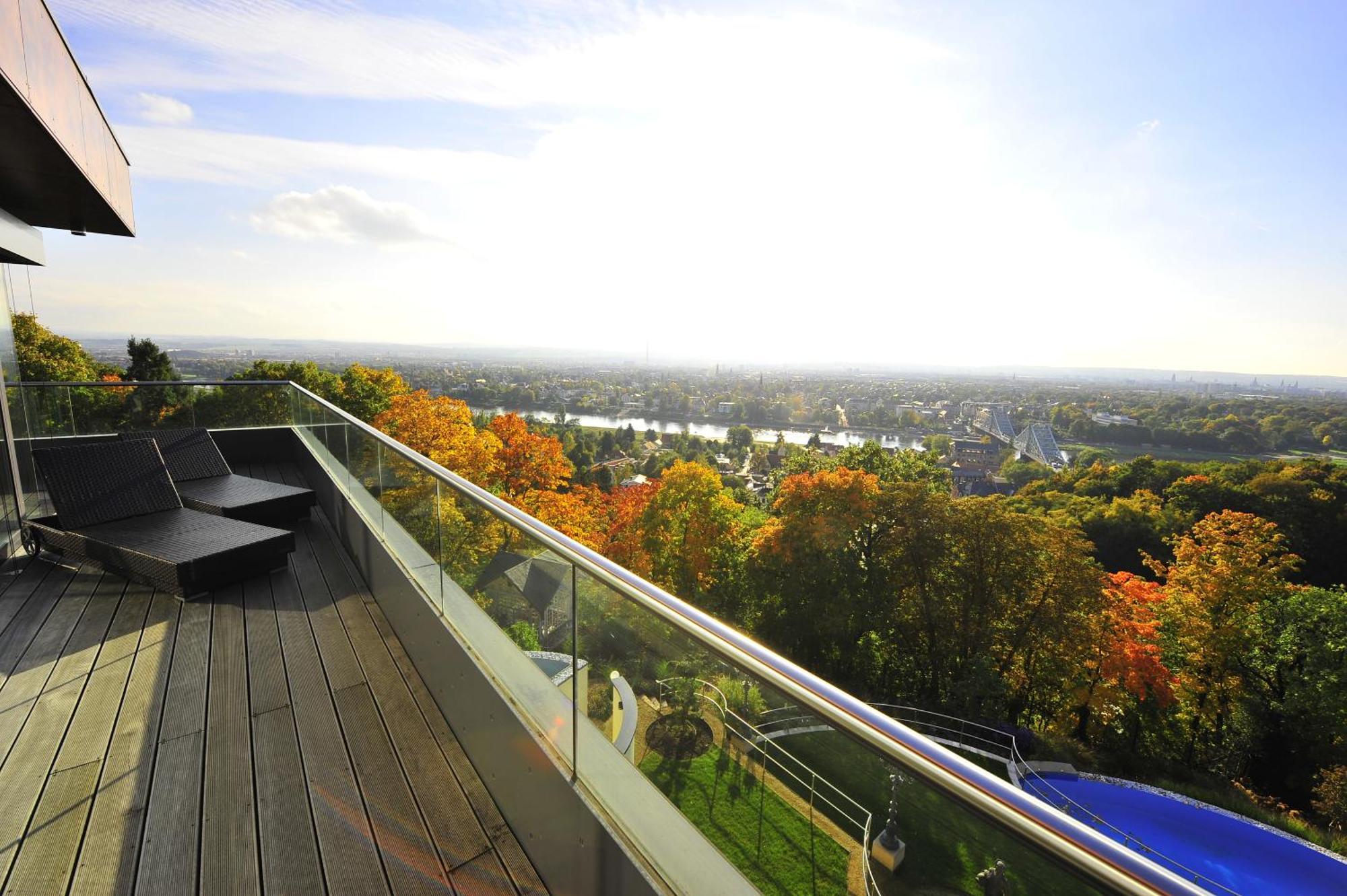 Villa Via Lapis - Panoramablick Ueber Dresden - Garten - Pool - Sauna - Luxus الغرفة الصورة